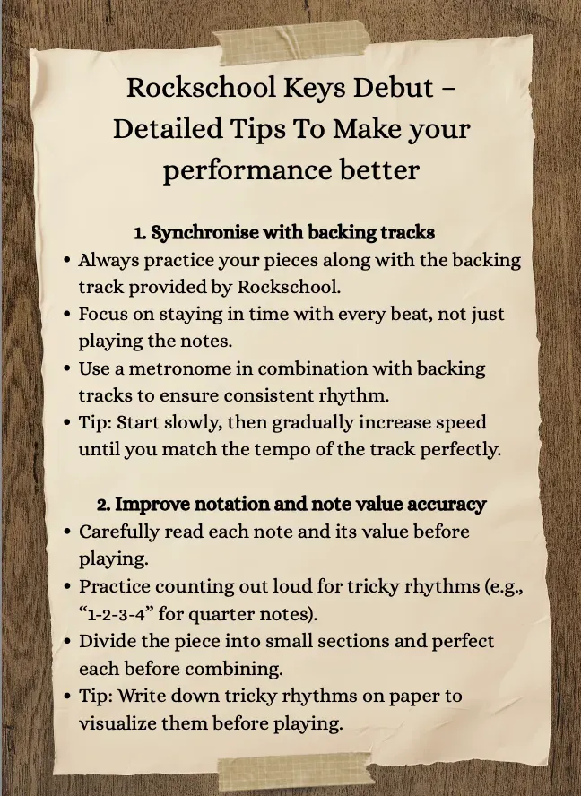 Tips to help with debut level keys exam