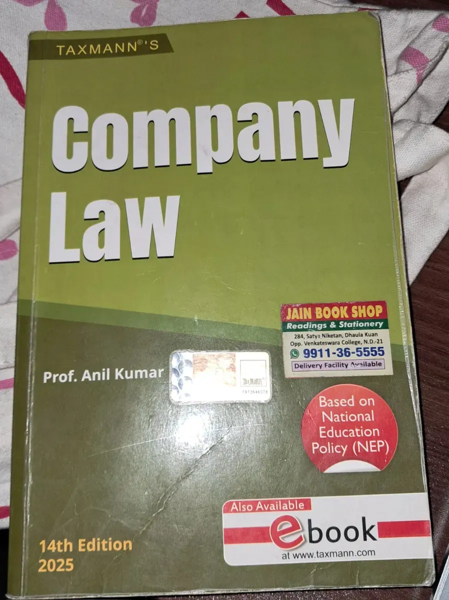 company law taxman BCOM HONS book 
